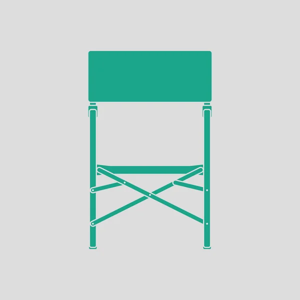 Icon Fishing Folding Chair Gray Background Green Vector Illustration — Stock Vector