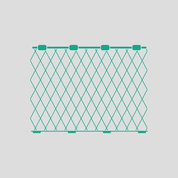 Icon Fishing Net Gray Background Green Vector Illustration — Stock Vector
