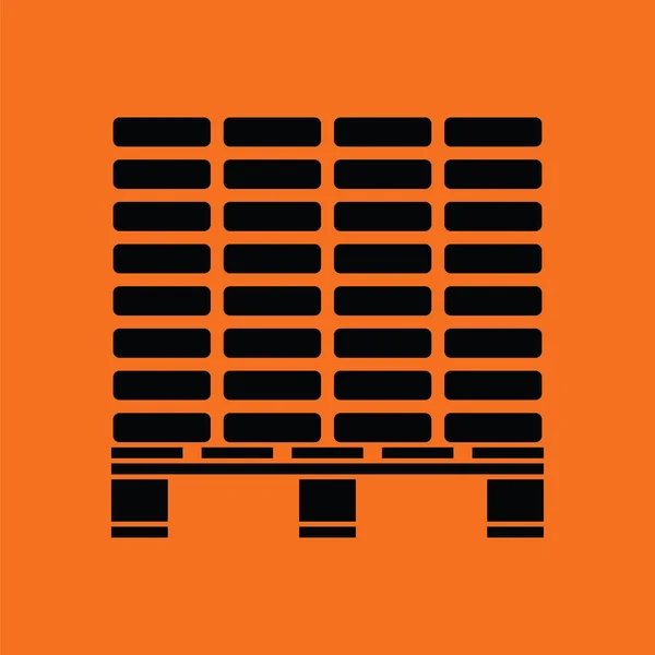 Icono Paleta Construcción Fondo Naranja Con Negro Ilustración Vectorial — Vector de stock