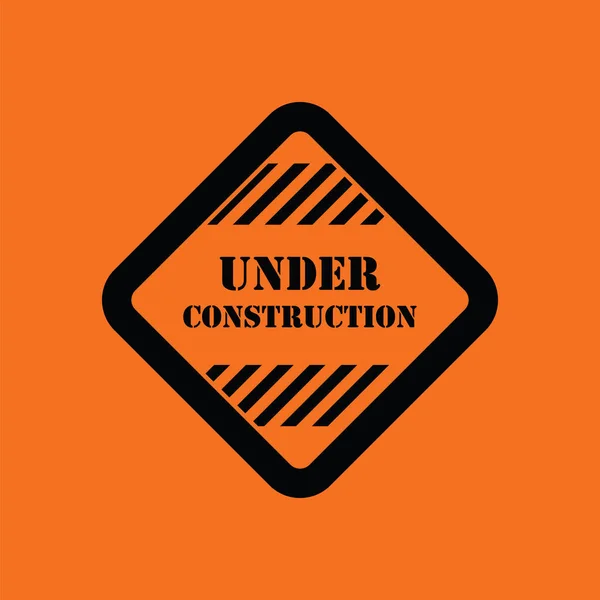 Icône Construction Fond Orange Avec Noir Illustration Vectorielle — Image vectorielle