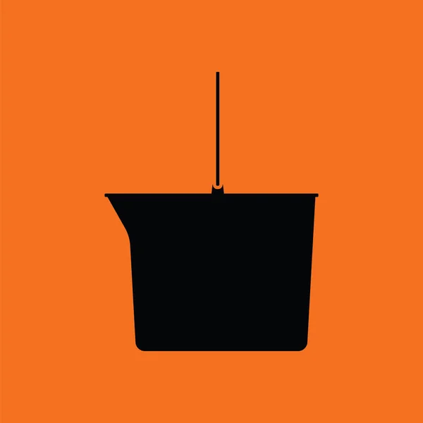 Ikone Des Eimers Orangefarbener Hintergrund Mit Schwarz Vektorillustration — Stockvektor