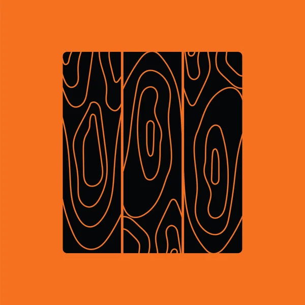 Icon Parquet Plank Pattern Orange Background Black Vector Illustration — Stock Vector