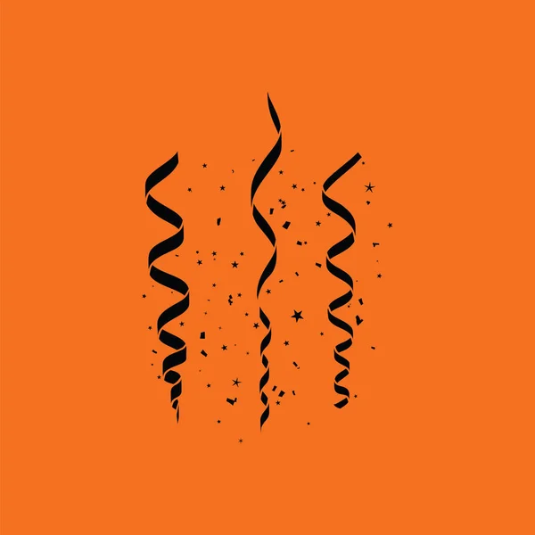 Icône Serpentine Fête Fond Orange Avec Noir Illustration Vectorielle — Image vectorielle