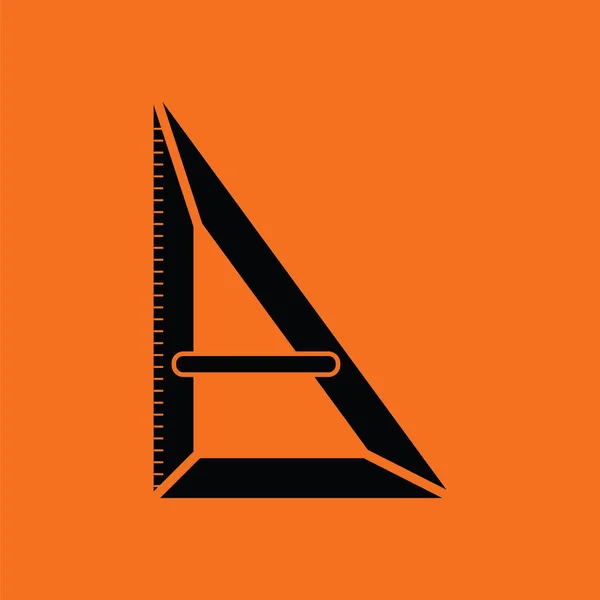 三角形のアイコン 黒のオレンジの背景 ベクターイラスト — ストックベクタ