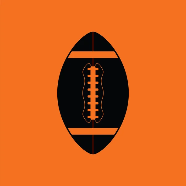 Amerikansk Fotbollsikon Orange Bakgrund Med Svart Vektorillustration — Stock vektor