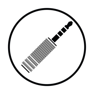 Müzik Jack eklentisi simgesi. İnce daire tasarımı. Vektör illüstrasyonu.