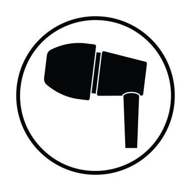 Kulaklık simgesi. İnce daire tasarımı. Vektör illüstrasyonu.