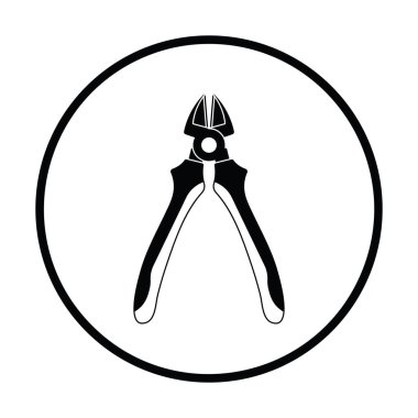 Yan kesiciler simgesi. İnce daire tasarımı. Vektör illüstrasyonu.