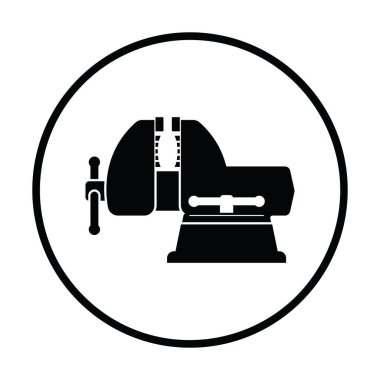 Mengene simgesi. İnce daire tasarımı. Vektör illüstrasyonu.