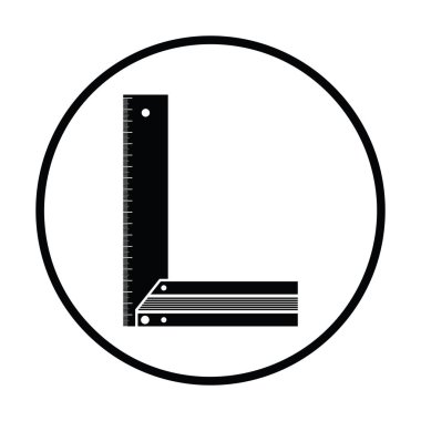 Kare simgesi. İnce daire tasarımı. Vektör illüstrasyonu.