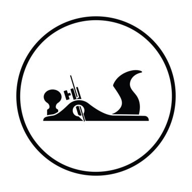 Jack düzlemi araç simgesi. İnce daire tasarımı. Vektör illüstrasyonu.