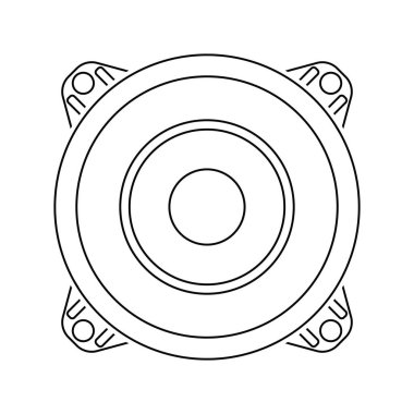 Hoparlör simgesi. İnce çizgili tema. Vektör çizim.
