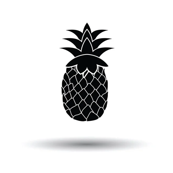 Icône Ananas Fond Blanc Avec Design Ombre Illustration Vectorielle — Image vectorielle