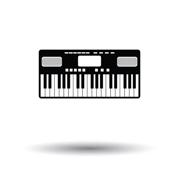 Icône Synthétiseur Musique Fond Blanc Avec Design Ombre Illustration Vectorielle — Image vectorielle