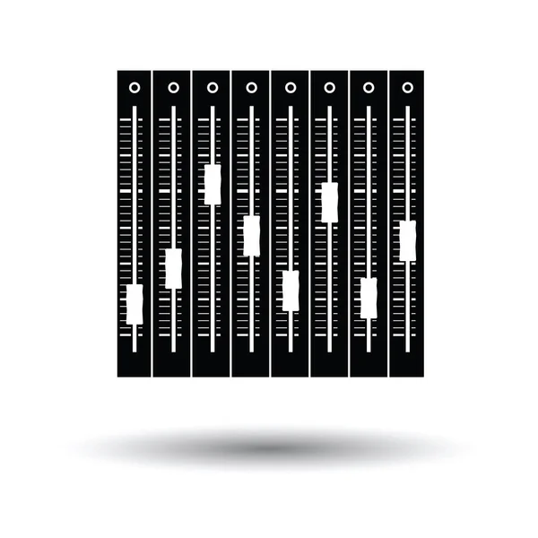 Icono Del Ecualizador Música Fondo Blanco Con Diseño Sombra Ilustración — Vector de stock