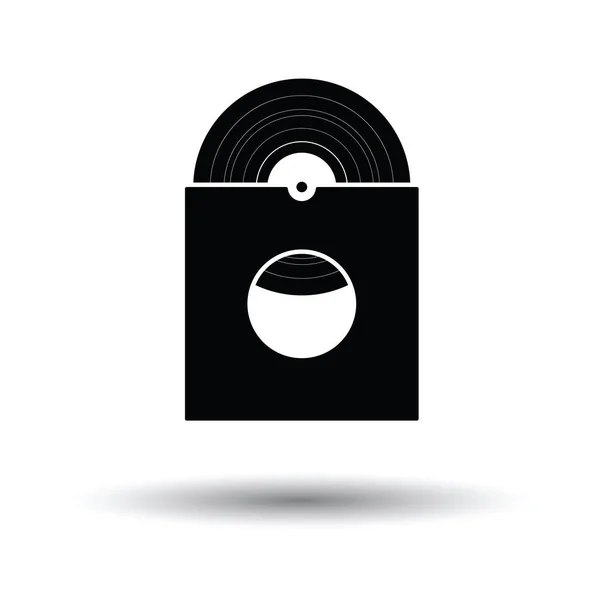 Grabación Vinilo Icono Del Sobre Fondo Blanco Con Diseño Sombra — Vector de stock