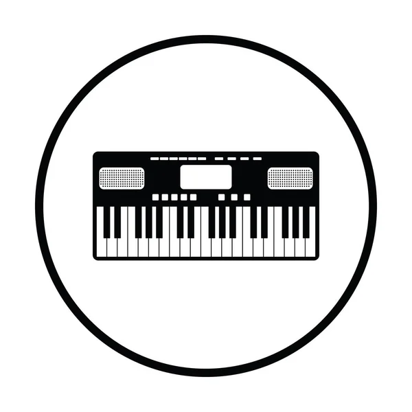 Music Synthesizer Icon Thin Circle Design Vector Illustration — Stock Vector