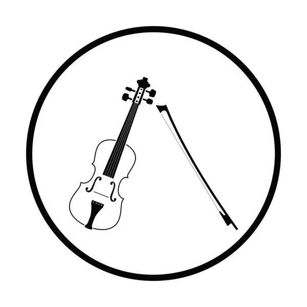 Icono Violín Diseño Círculo Delgado Ilustración Vectorial — Vector de stock