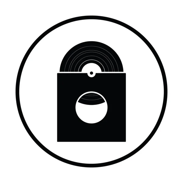 Enregistrement Vinyle Dans Icône Enveloppe Design Cercle Mince Illustration Vectorielle — Image vectorielle