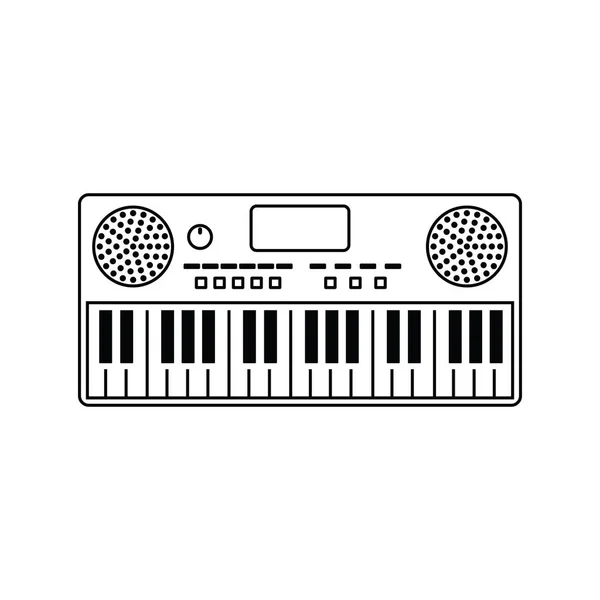Icono Sintetizador Música Diseño Línea Delgada Ilustración Vectorial — Vector de stock