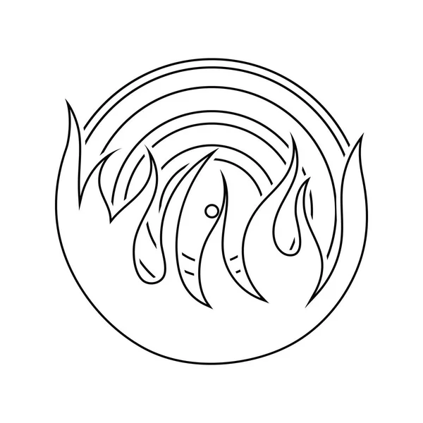 Flame Vinyl Icon Thin Line Design Vector Illustration — Stock Vector
