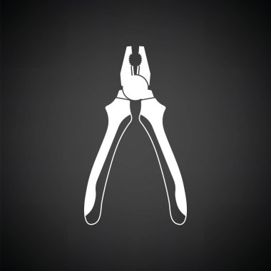 Pense aracı simgesi. Beyaz ile siyah arka plan. Vektör çizim.