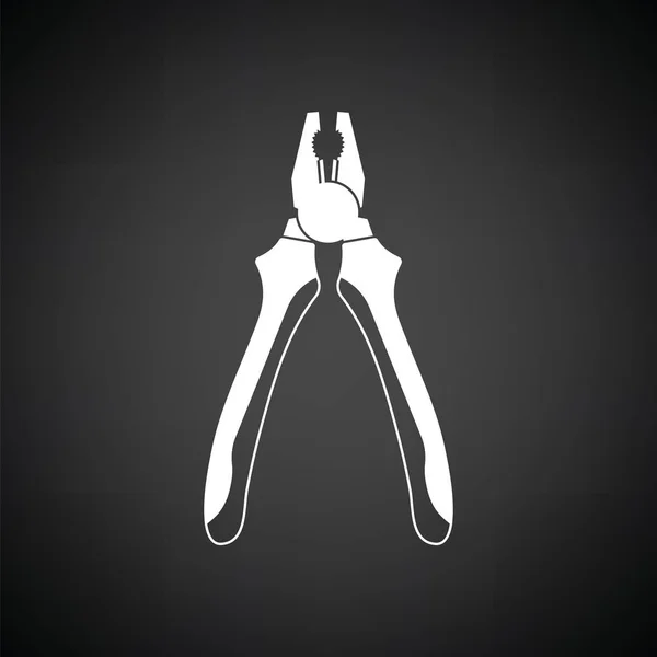 Pliers Tool Icon Black Background White Vector Illustration — Stock Vector