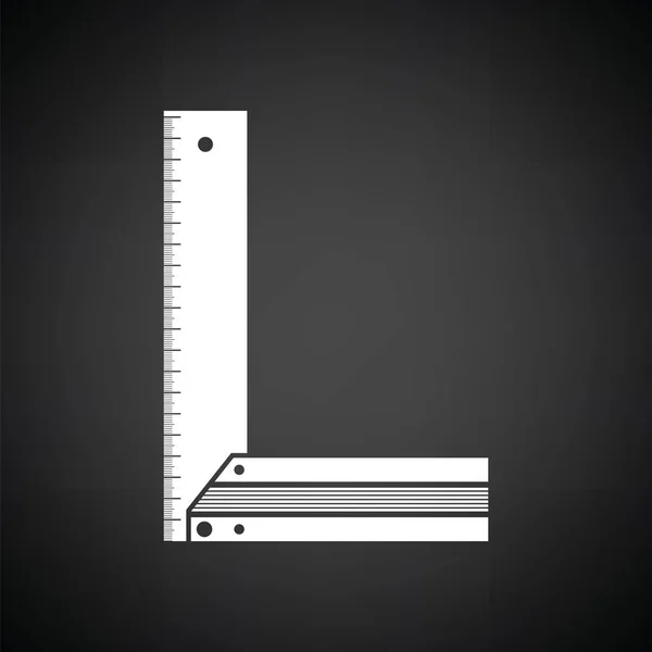 Setsquare Піктограму Чорний Фон Білим Векторні Ілюстрації — стоковий вектор