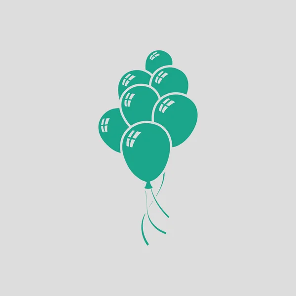 Κόμμα Μπαλόνια Και Αστέρια Εικονίδιο Γκρι Φόντο Πράσινο Εικονογράφηση Διάνυσμα — Διανυσματικό Αρχείο