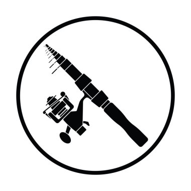 Eğri olta simgesi. İnce daire tasarım. Vektör çizim.