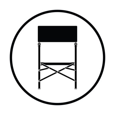 Simge koltuk katlama balıkçılık. İnce daire tasarım. Vektör çizim.