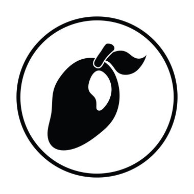 Mango ikonu. İnce daire tasarımı. Vektör illüstrasyonu.