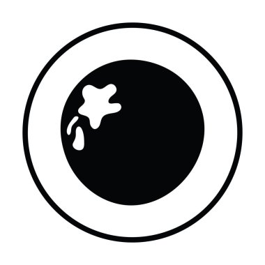 Yabanmersini ikonu. İnce daire tasarımı. Vektör illüstrasyonu.