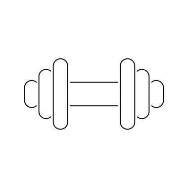 Dumbbell simgesi. İnce çizgili tema. Vektör çizim.