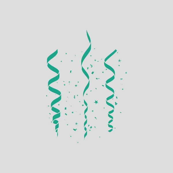 Icône Serpentine Fête Fond Gris Avec Vert Illustration Vectorielle — Image vectorielle