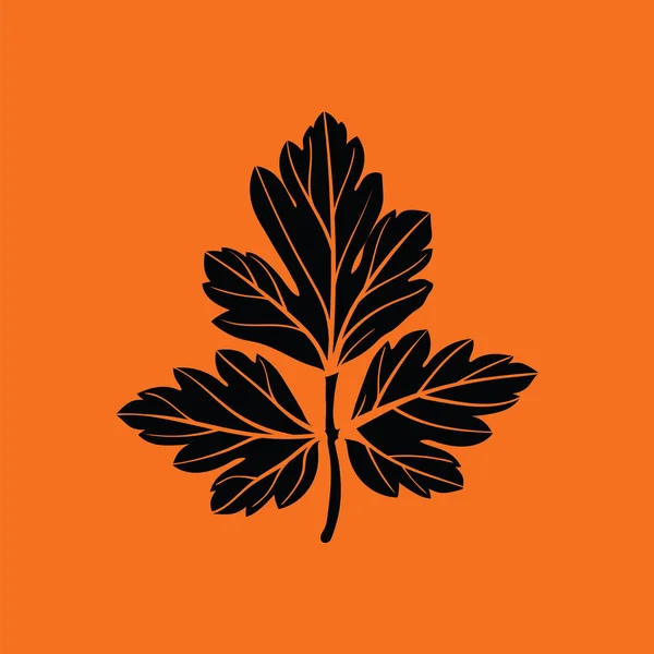 Ikona Petržele Oranžové Pozadí Černou Vektorová Ilustrace — Stockový vektor