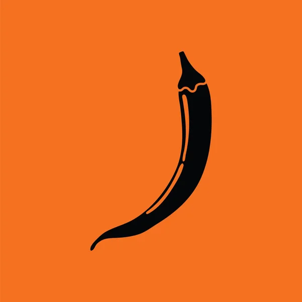 Icône Piment Fond Orange Avec Noir Illustration Vectorielle — Image vectorielle