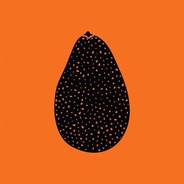 Avocado Symbol Orangefarbener Hintergrund Mit Schwarz Vektorillustration — Stockvektor