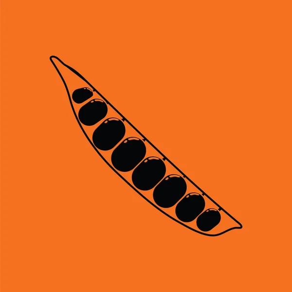 Erbsensymbol Orangefarbener Hintergrund Mit Schwarz Vektorillustration — Stockvektor