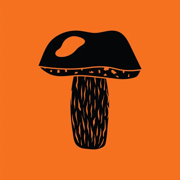 Icône Champignon Fond Orange Avec Noir Illustration Vectorielle — Image vectorielle