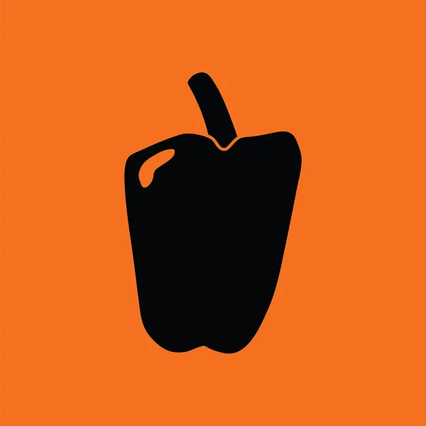 胡椒图标 橙色背景与黑色 矢量说明 — 图库矢量图片