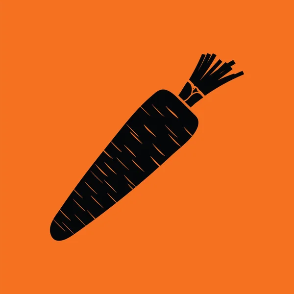 Icône Carotte Fond Orange Avec Noir Illustration Vectorielle — Image vectorielle