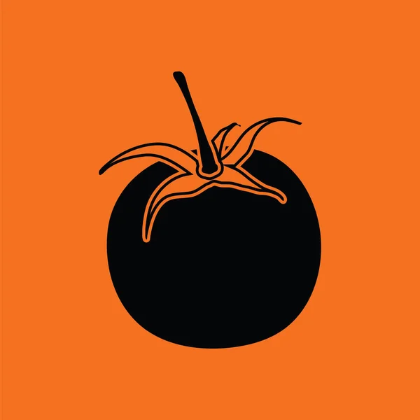 Tomaten Symbol Orangefarbener Hintergrund Mit Schwarz Vektorillustration — Stockvektor