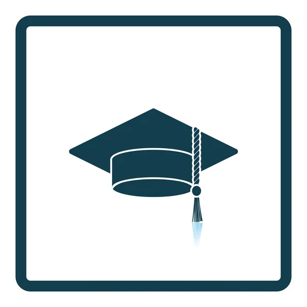 Icono Tapa Graduación Diseño Reflejo Sombra Ilustración Vectorial — Vector de stock