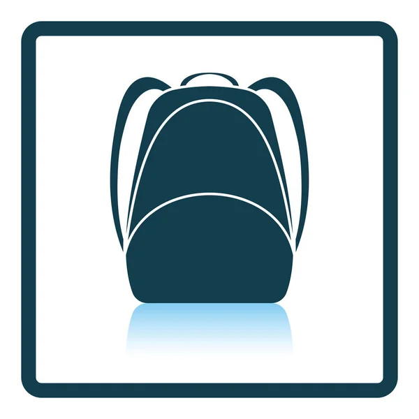 School Rucksack Icon Shadow Reflection Design Vector Illustration — Stock Vector