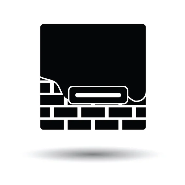 Icône Mur Briques Plâtrées Fond Blanc Avec Design Ombre Illustration — Image vectorielle