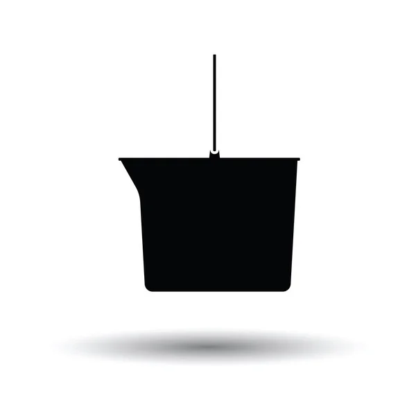 Icona Del Secchio Sfondo Bianco Con Disegno Ombra Illustrazione Vettoriale — Vettoriale Stock