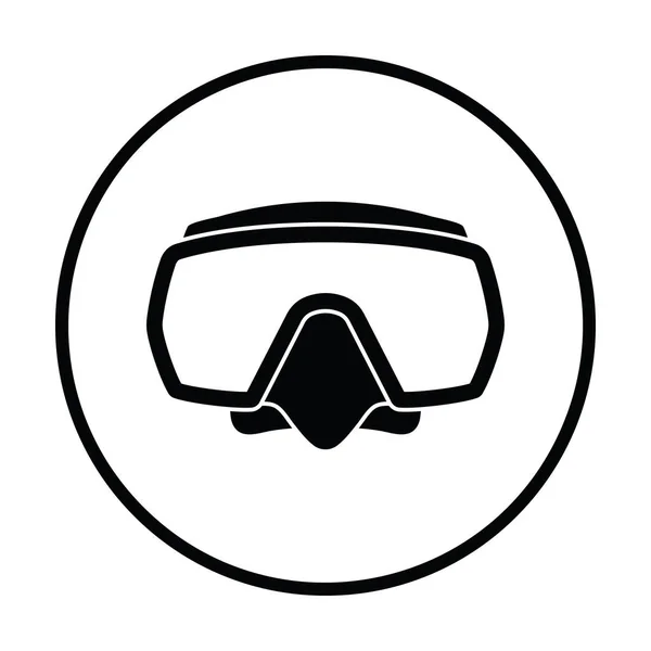 Ikona Potápěčské Masky Tenké Kruh Design Vektorové Ilustrace — Stockový vektor