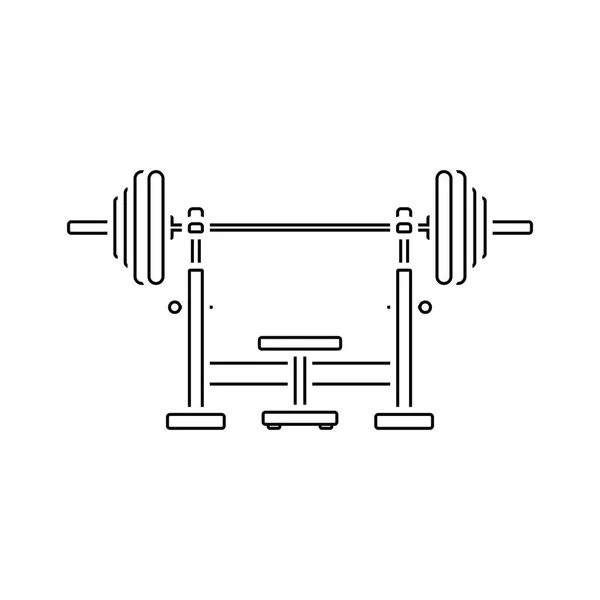 Icon Bench Barbell Thin Line Design Vector Illustration — Stock Vector