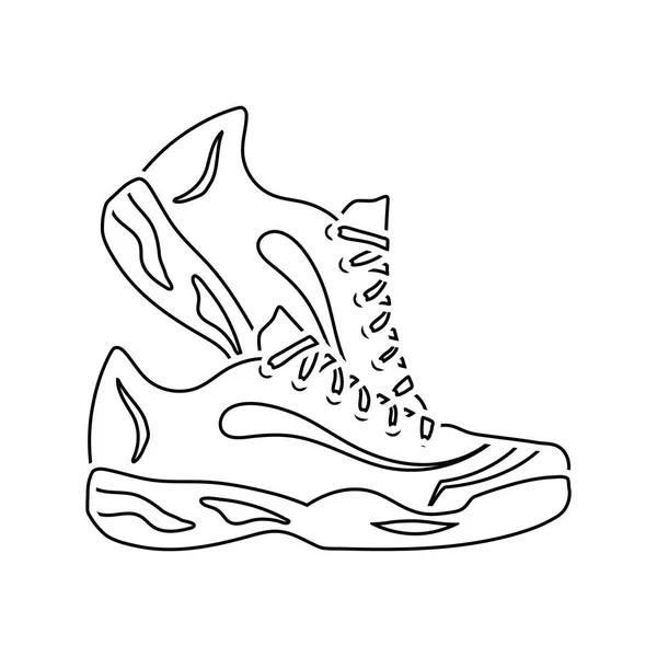 Spor Ayakkabısı Ikonu Nce Çizgi Tasarımı Vektör Illüstrasyonu — Stok Vektör